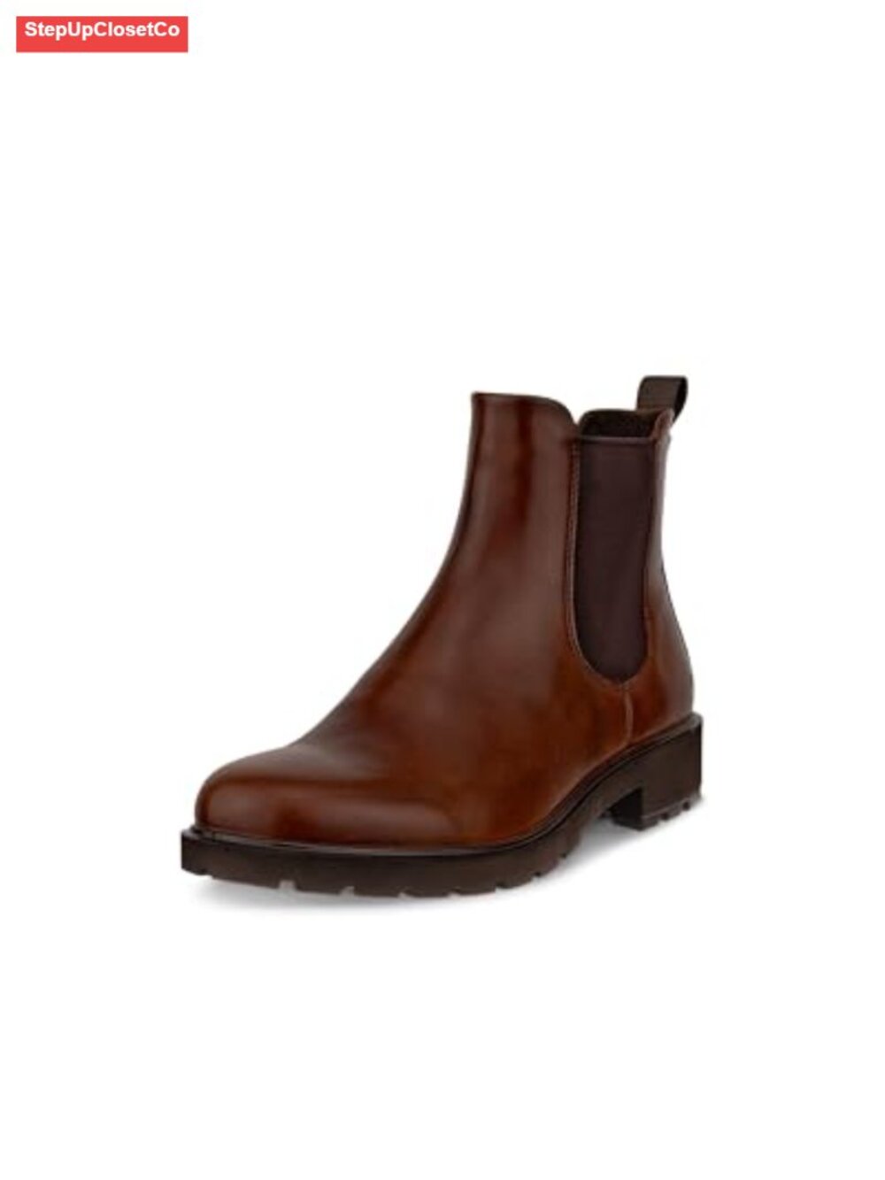 Leather Chelsea Ankle Boots Block Heel Dual Fit Comfort